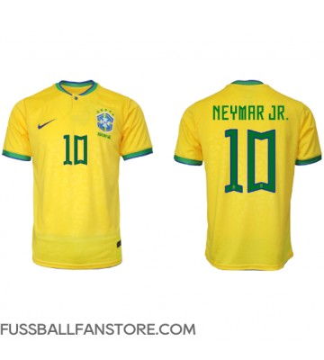 Brasilien Neymar Jr #10 Replik Heimtrikot WM 2022 Kurzarm